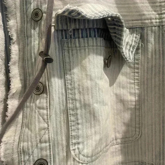 We The Free Okinawa Denim Duster Size XS Free People Hooded Jacket - Picture 7 of 14